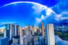 Colorful rainbow, Honolulu, Oahu, Hawaii. Art Print
